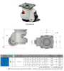 KUNLONG SK6-75120P Adjustable Leveling Caster Wheel
