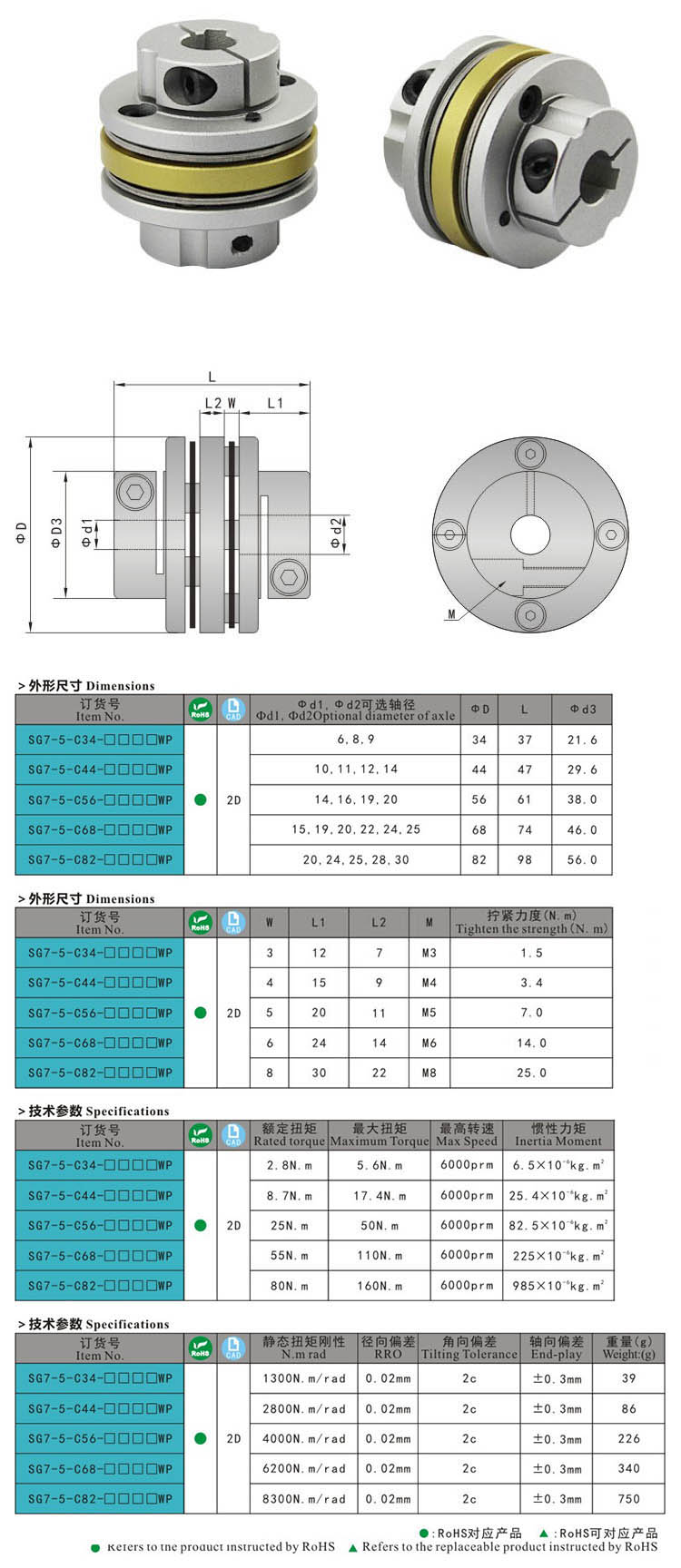 SG7-5 nobengr DJM Flexible Diaphragm Coupling - Buy shaft coupling ...